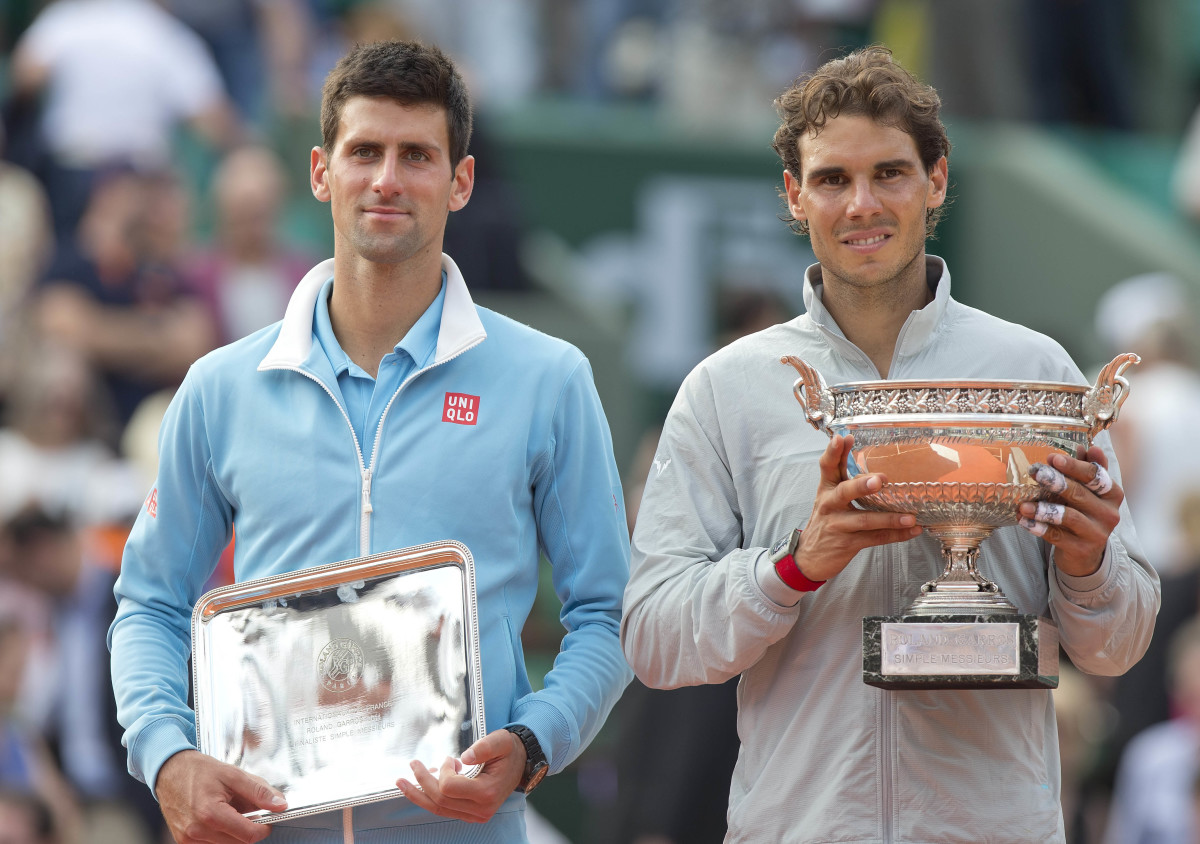 Novak Djokovic and Rafael Nadal at the French Open